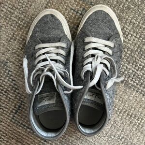 rag & bone Gray Wool High-Top Sneakers with White Laces
